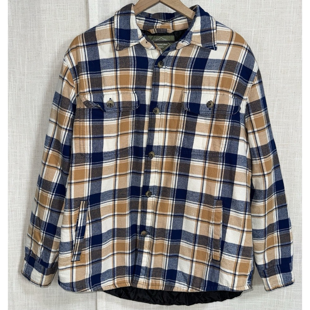 St John's Bay Shirt Jacket Shacket Men's L Large Plaid Flannel Outdoor Thermal